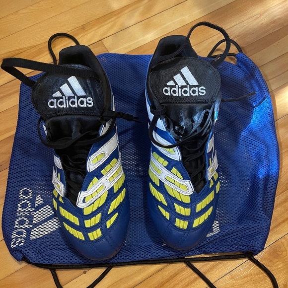 Adidas Predator Accelerator Molded Cleats - Blue, White & Yellow - Size 7.5 US - Picture 2 of 9